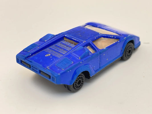 Lamborghini Countach LP 500 S, (Pioneer?) Vintage Die cast, Niebieski 1:64 – zdjęcie 2