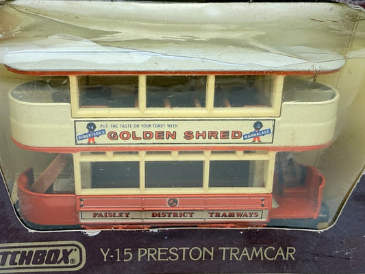 Tramwaj Y-15 PRESTON TRAMCAR Models of Yeasteryear Matchbox 1986 Żółty 1:87 – zdjęcie 2