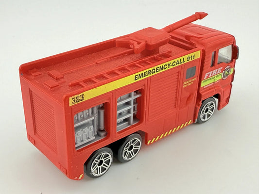 FIRE TRUCK, Straż pożarna, Realtoy, Die cast 099, Czerwony, 1:87, Resoraki – zdjęcie 2
