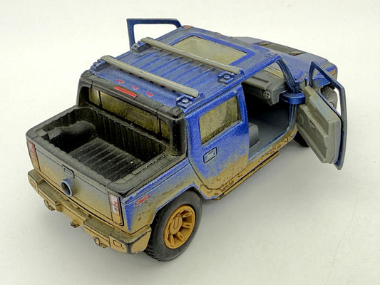 2005 HUMMER H2 SUT, Kinsmart, Die cast, Niebieski, 1:40, Resoraki – zdjęcie 2