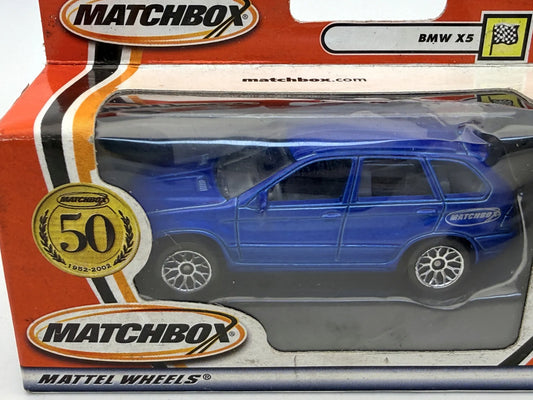 BMW X5 50th Anniversary Matchbox 2001 Niebieski 1:64 – zdjęcie 2