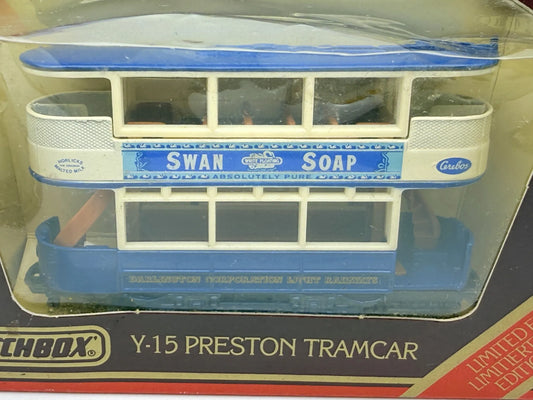 Tramwaj Y-15 PRESTON TRAMCAR Matchbox 1986 Kremowy 1:87 Made in Macau – zdjęcie 2