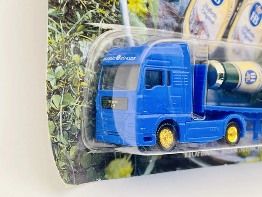 MAN Hümmer 1:87 Ciężarówka Promocyjna HOFBRÄU MÜNCHEN Blister Niebieski – zdjęcie 2