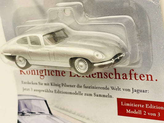 Jaguar E-Type Grell 1:87 Blister Srebrny High Speed König Pilsener – zdjęcie 2