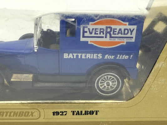 1927 TALBOT Matchbox 1978 Niebieski 1:47 Made in England Ever Ready – zdjęcie 2