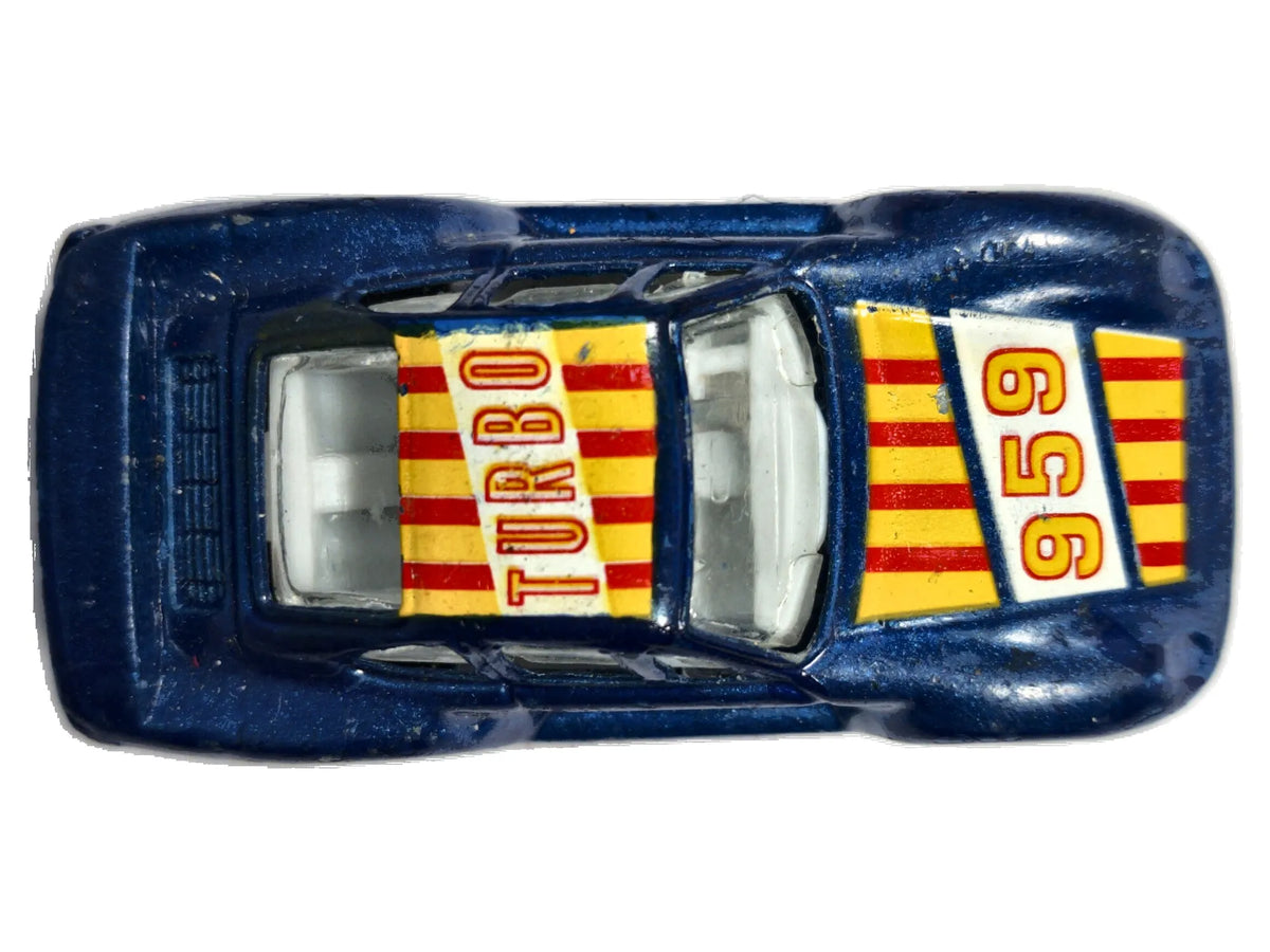 PORSCHE 959 TURBO, Pioneer, Vintage Die cast 1986, Niebieski 1:64, Resoraki – zdjęcie 8