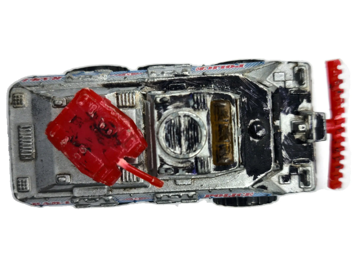 Battering Ram Hot Wheels 1992 1:64 POLICE Luzak Srebrny Policja – zdjęcie 8