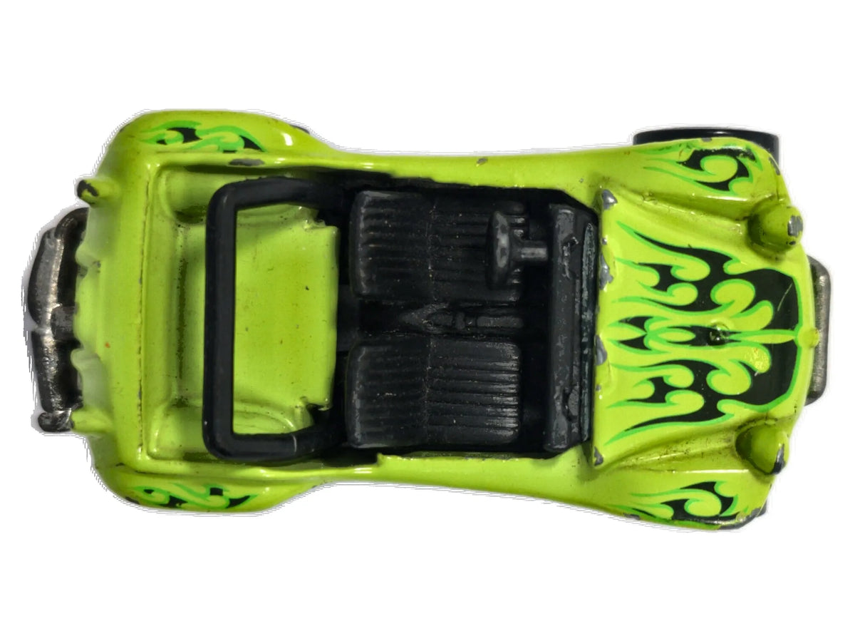 MEYERS MANX, BUGGY, Hot Wheels 2002, Die cast A28, Limonkowy 1:64, Resoraki – zdjęcie 8