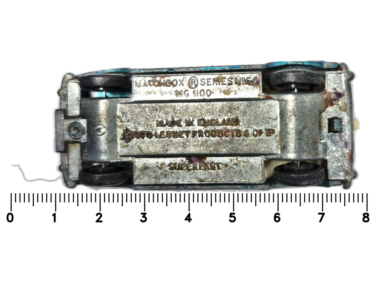 MG 1100 Matchbox 1970 Superfast 1:48 Made in England Luzak Niebieski – zdjęcie 7