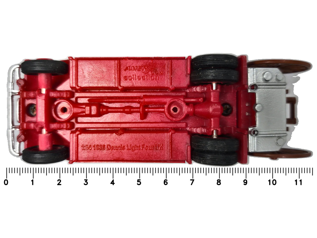 1938 DENNIS LIGHT FOUR, AmerCom 1938, Die cast, Czerwony, 1:64, Resoraki – zdjęcie 7