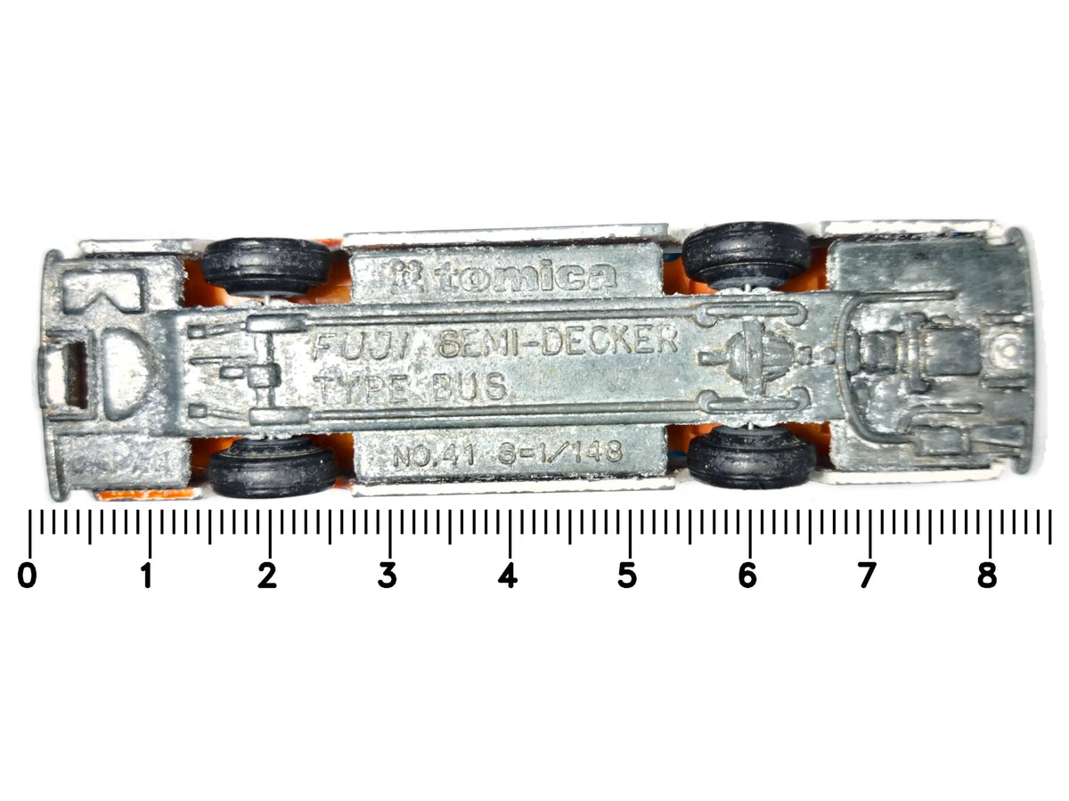 Autobus FUJI SEMI-DECKER TYPE BUS Tomica '70 Biały 1:148 2xMetal – zdjęcie 7