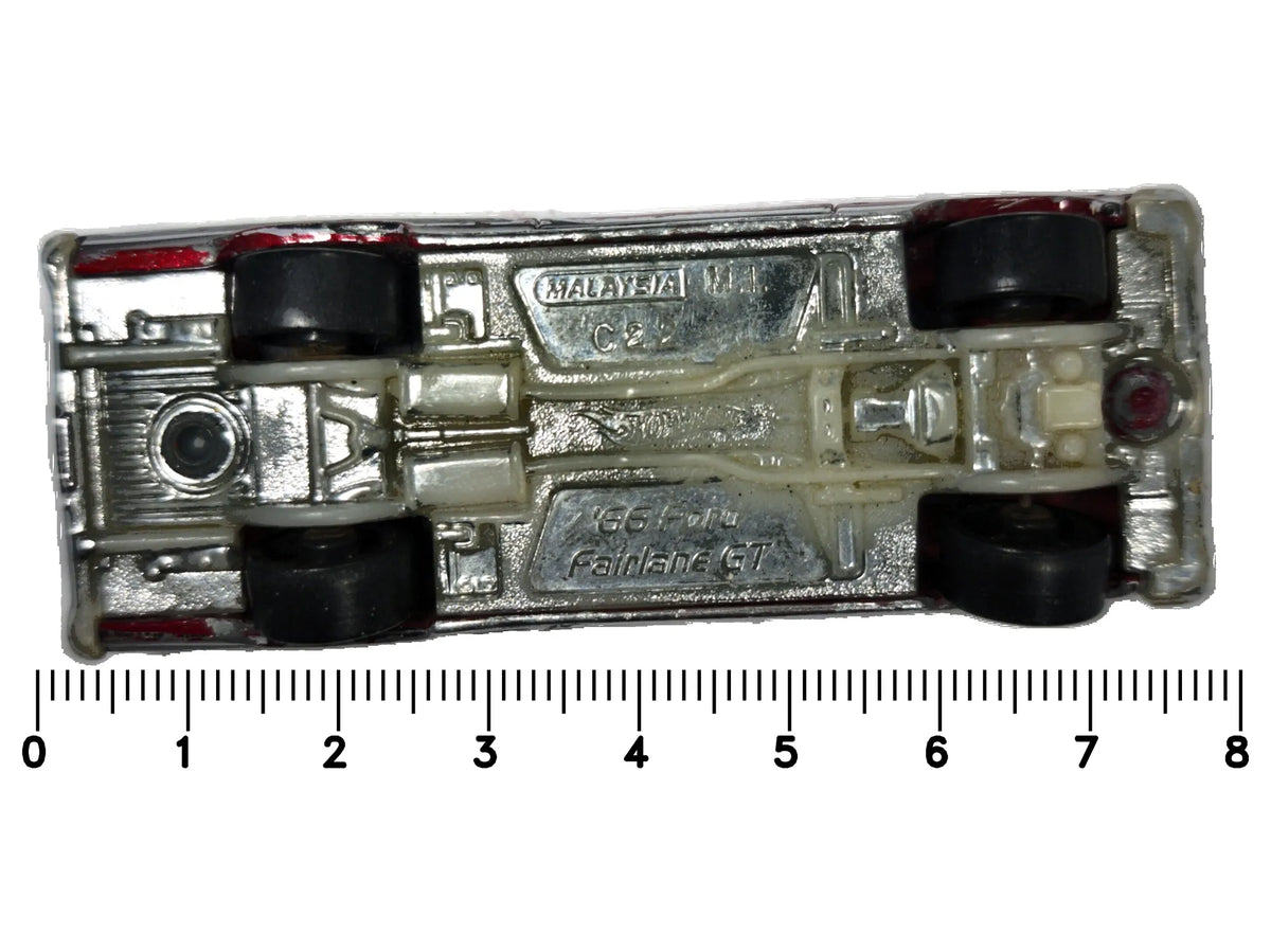 1966 Ford Fairlane GT Hot Wheels 1:64 Luzak Bordowy Muscle Car – zdjęcie 7