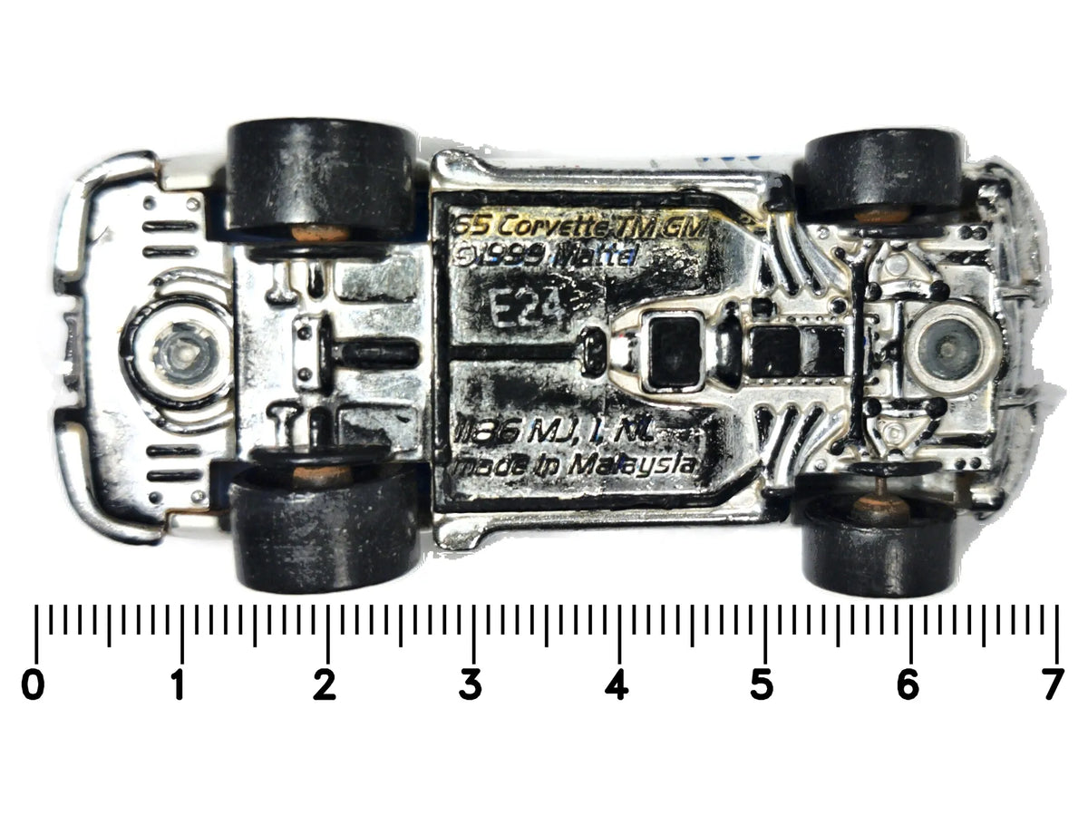 '65 CORVETTE, Hot Wheels 1999, Die cast E24, Biały, 1:64, Resoraki – zdjęcie 7