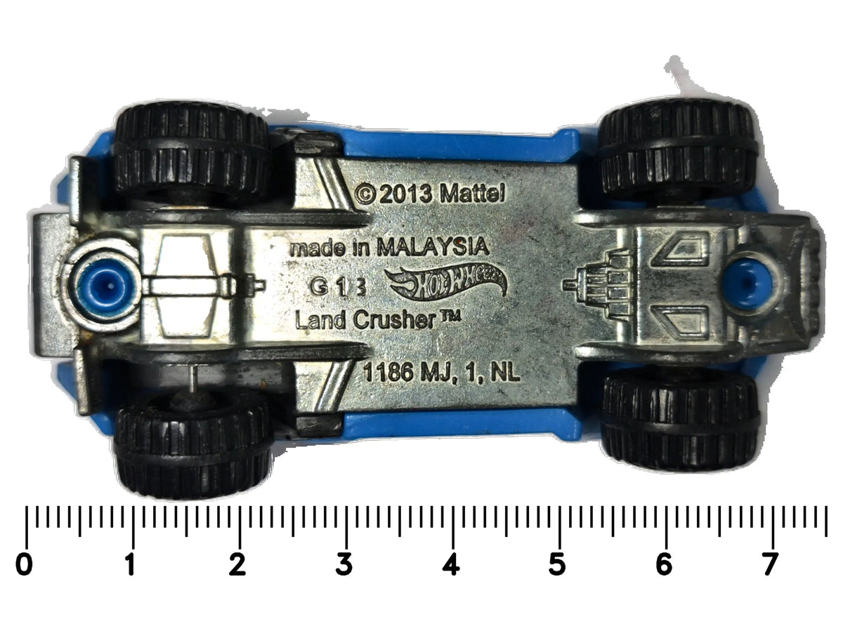 LAND CRUSHER, Hot Wheels 2013, Die cast 1 NL, Niebieski, 1:64, Resoraki – zdjęcie 7