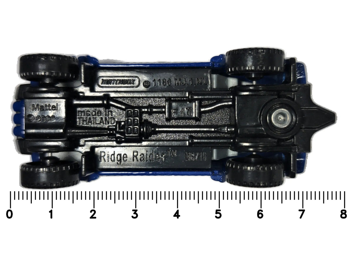 RIDGE RAIDER, DINOM8X, Matchbox 2006 Die cast M8716 Niebieski 1:64 Resoraki – zdjęcie 7