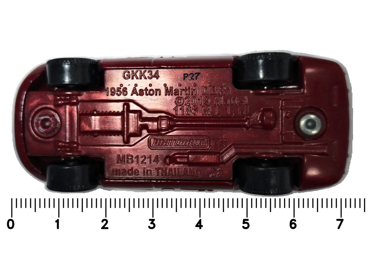 1956 Aston Martin DBR1 Matchbox 2019 Mainline 1:64 Luzak Bordowy 2XMETAL – zdjęcie 7