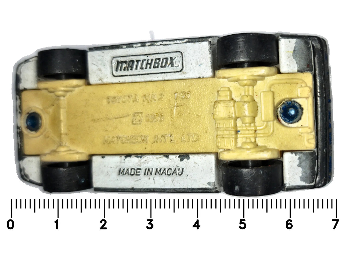 TOYOTA MR2 Lasers Matchbox 1986 Niebieski 1:56 Made in Macau – zdjęcie 7