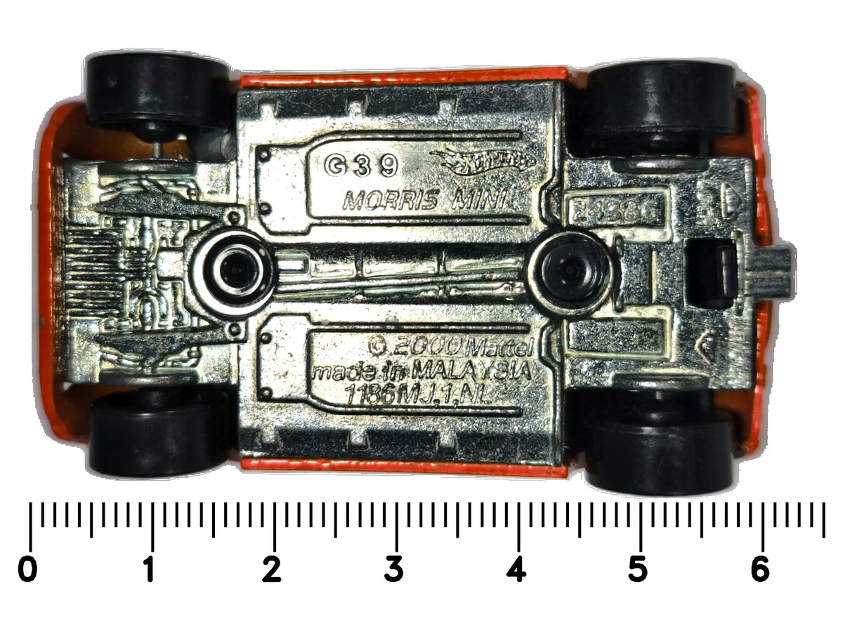 MORRIS MINI 398, Hot Wheels 2000, Die cast G39, Pomarańczowy 1:64, Resoraki – zdjęcie 7