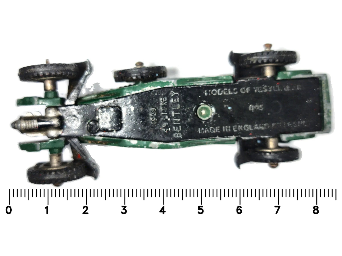 1929 4,5 litre Bentley Matchbox 1962 Zielony 1:55 Made in England 4 5 – zdjęcie 7