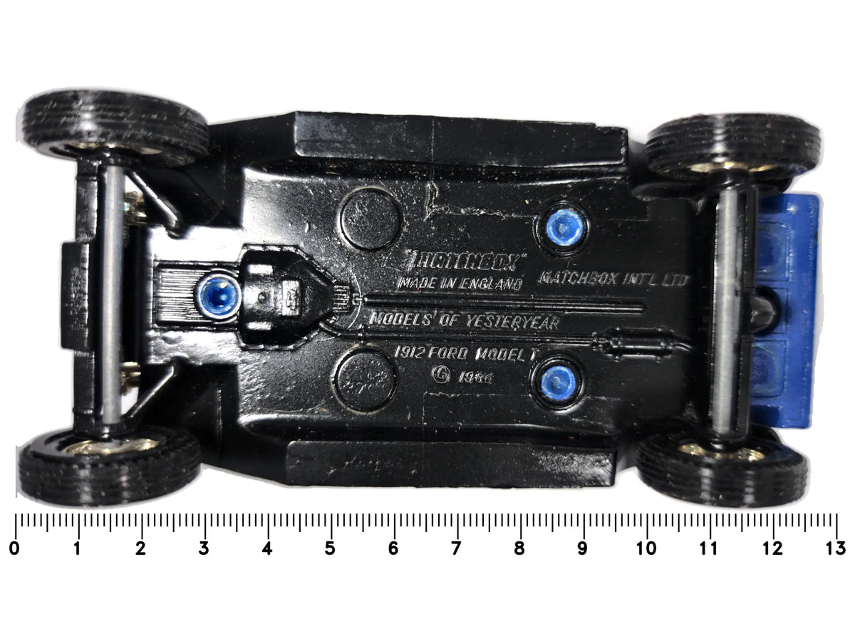 1912 FORD MODEL T Matchbox 1986 Niebieski 1:27 Made in England Rosella – zdjęcie 7