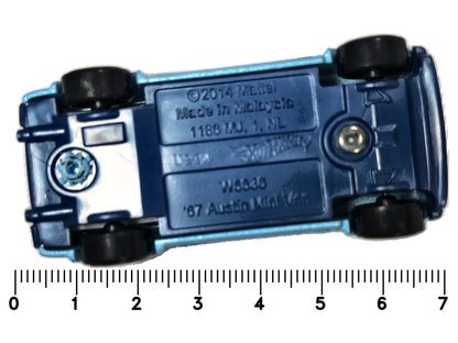 '67 Austin Mini Van Hot Wheels 2014 1:64 Van Niebieski Vintage – zdjęcie 7