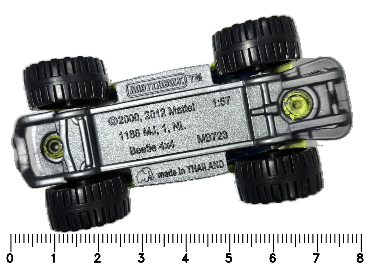 2000 Beetle 4X4 Matchbox 2000-2012 Gulf 1:57 Buggy Zolty Off-Road VW Garbus – zdjęcie 7