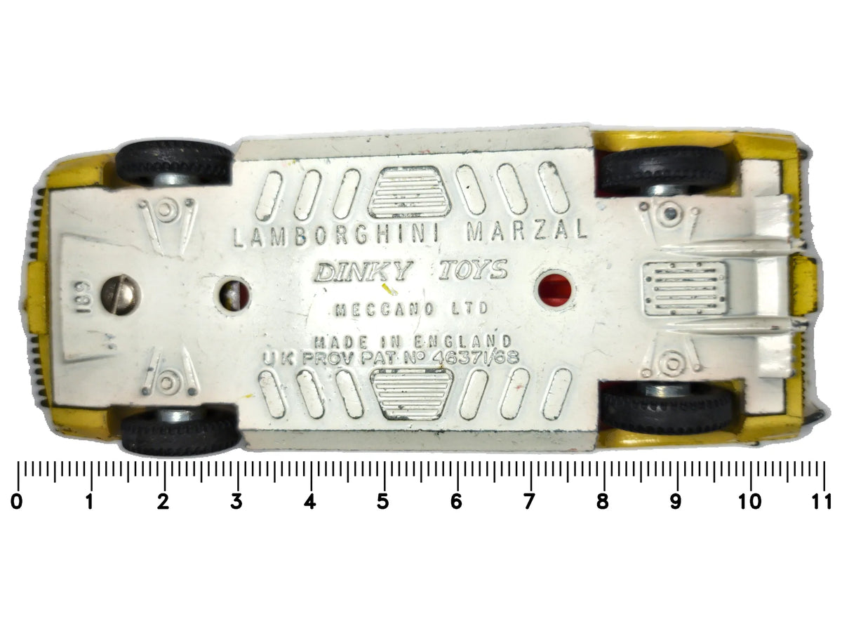 LAMBORGHINI MARZAL Dinky Toys 1968 Żółty 1:38 Made in England – zdjęcie 7
