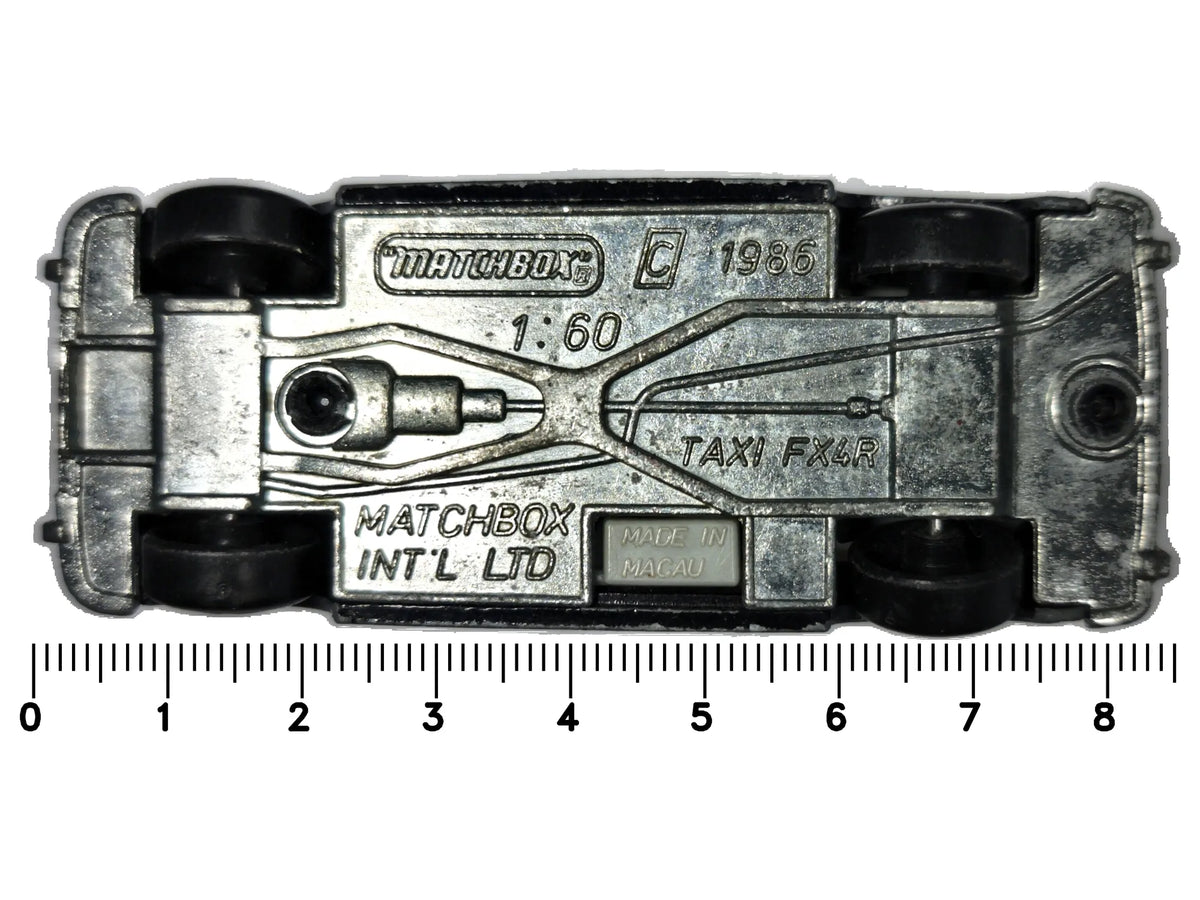 TAXI FX4R Matchbox 1986 Czarny 1:60 Made in Macau – zdjęcie 7