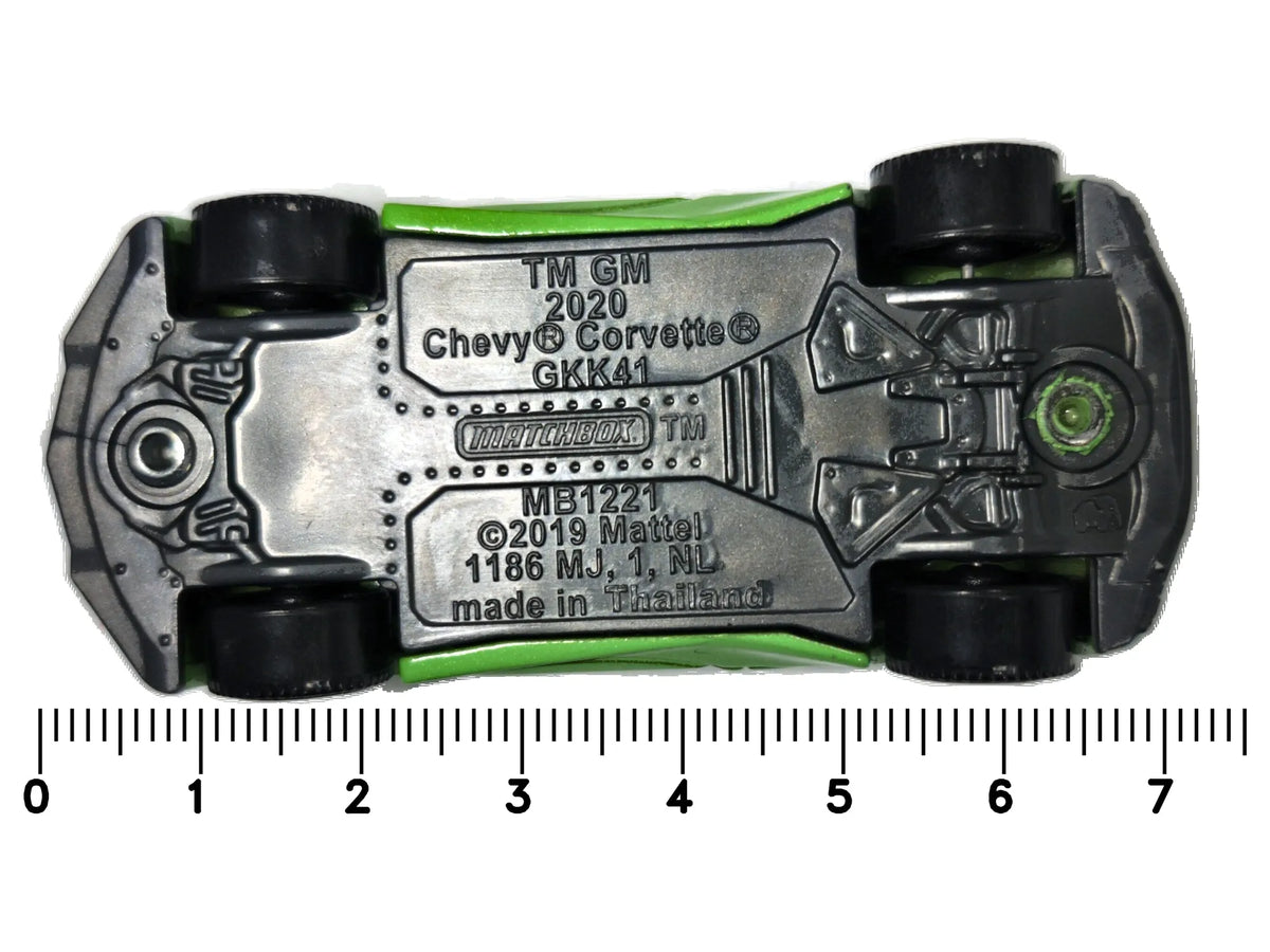 2020 Chevy Corvette Matchbox 2019 1:64 Zielony Sportowy – zdjęcie 7