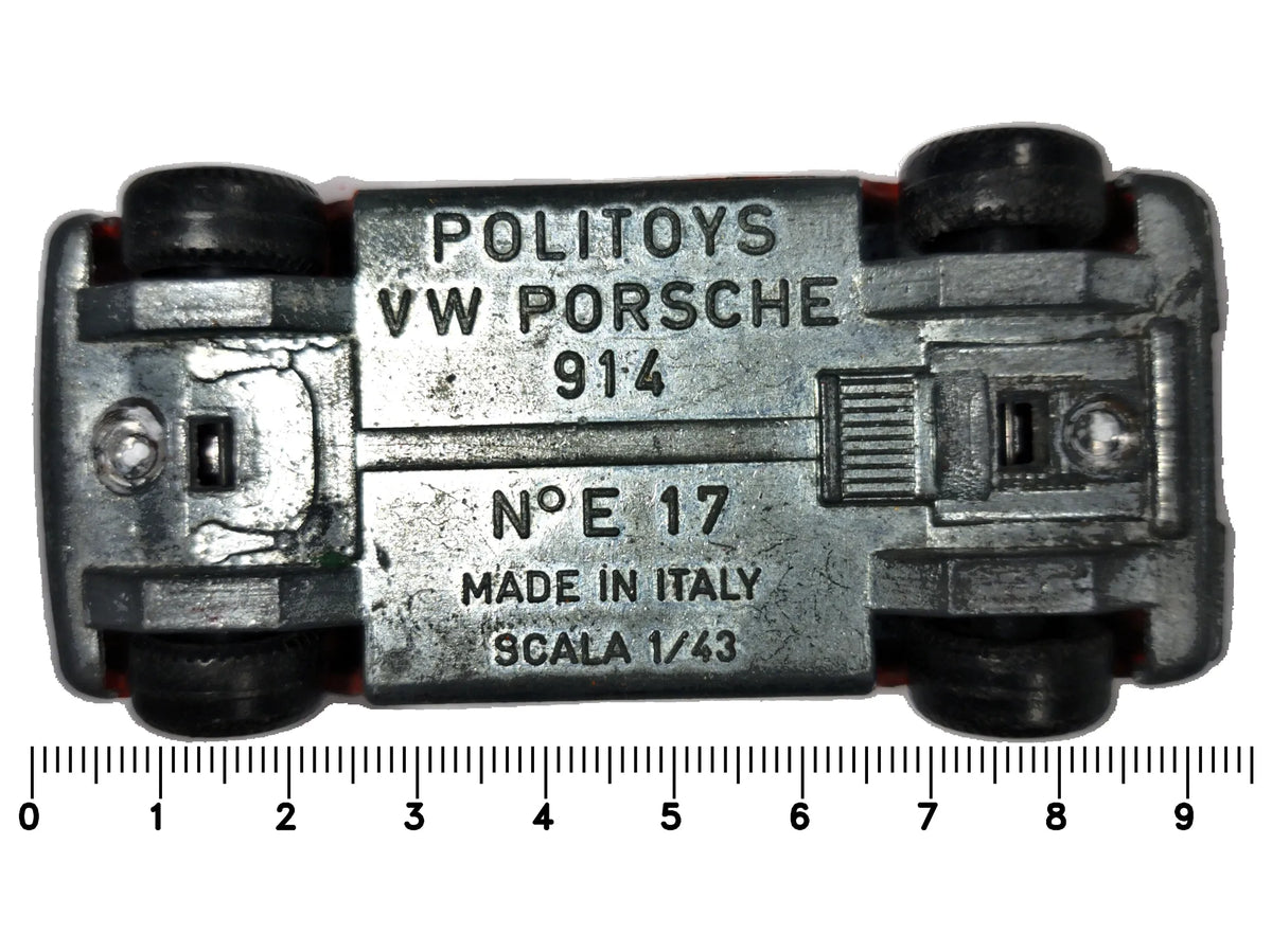 VW PORSCHE 914 Politoys '70 Czerwony 1:43 Made in Italy – zdjęcie 7