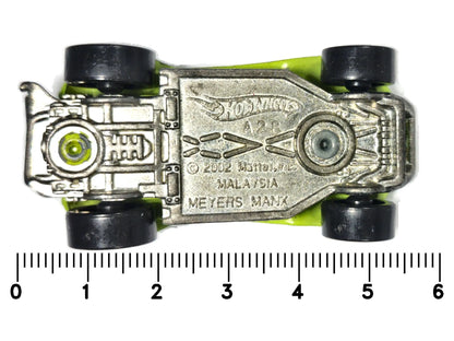 MEYERS MANX, BUGGY, Hot Wheels 2002, Die cast A28, Limonkowy 1:64, Resoraki – zdjęcie 7