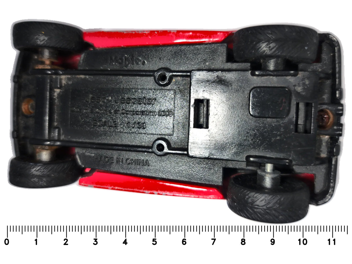 JEEP JEEPSTER, Maisto 2000, Die cast, Czerwony, 1:38, Resoraki – zdjęcie 7
