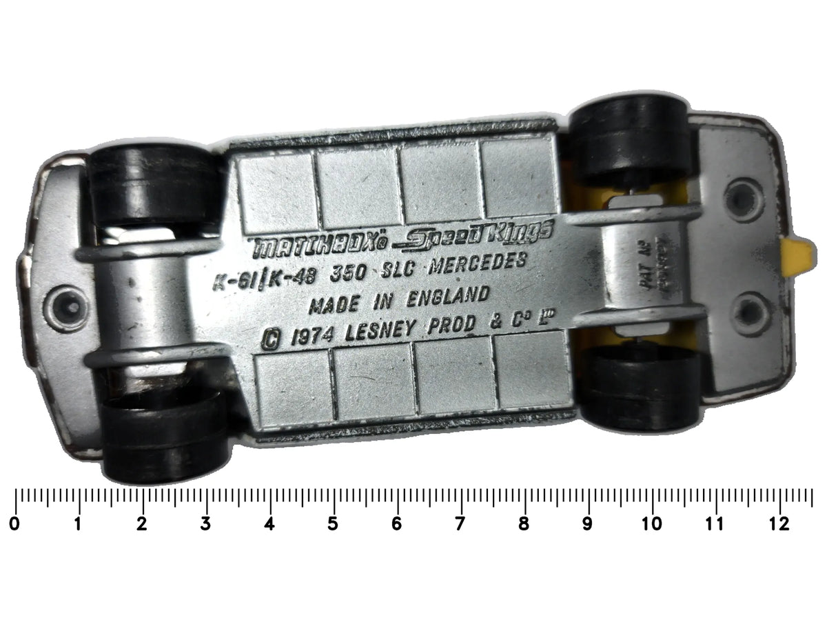 350 SLC Mercedes Speed Kings Matchbox 1974 Biały 1:38 Made in England – zdjęcie 7