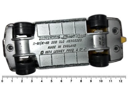 350 SLC Mercedes Speed Kings Matchbox 1974 Biały 1:38 Made in England – zdjęcie 7