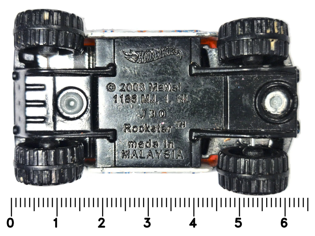 ROCKSTER, Hot Wheels 2008, Die cast J30, Biały, 1:64, Resoraki – zdjęcie 7