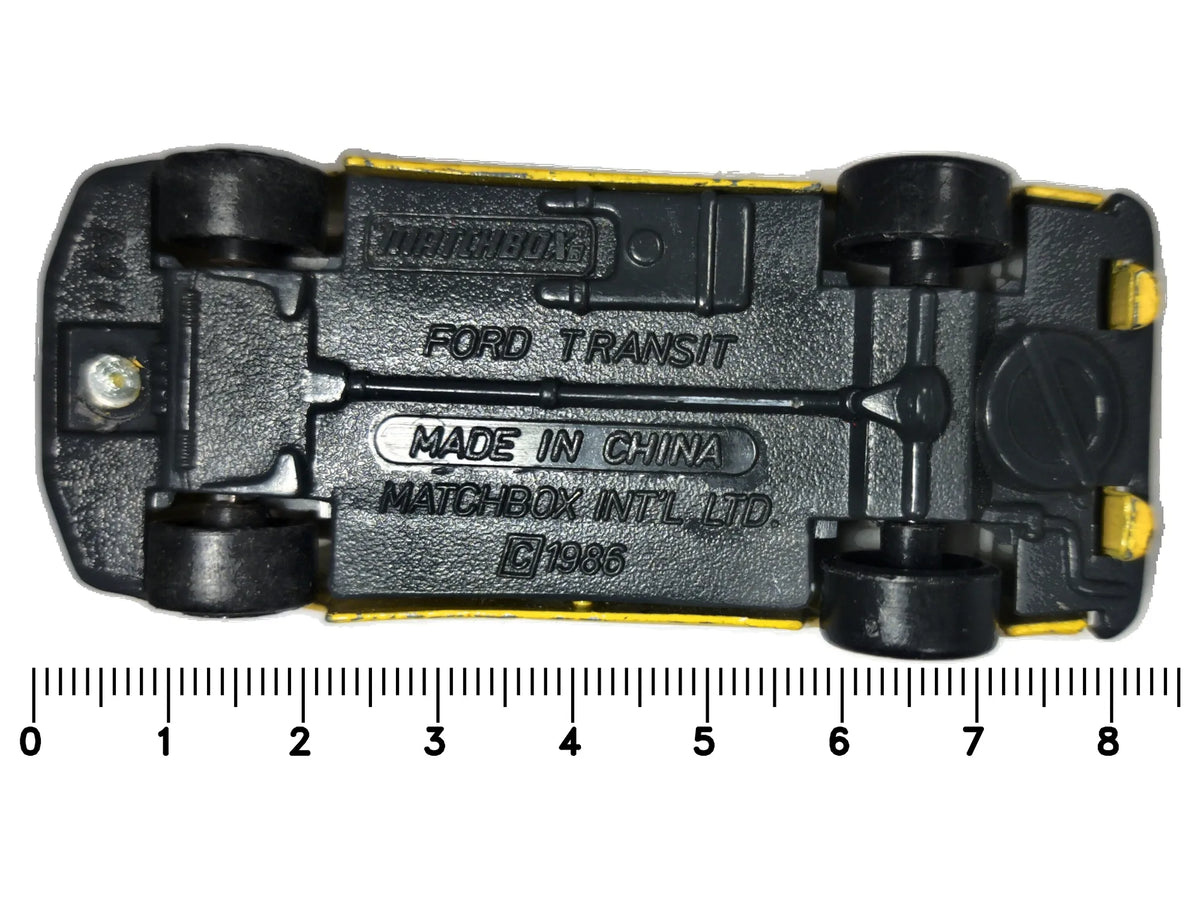 FORD TRANSIT, Matchbox 1986, Die cast, Żółty, 1:54, Resoraki – zdjęcie 7