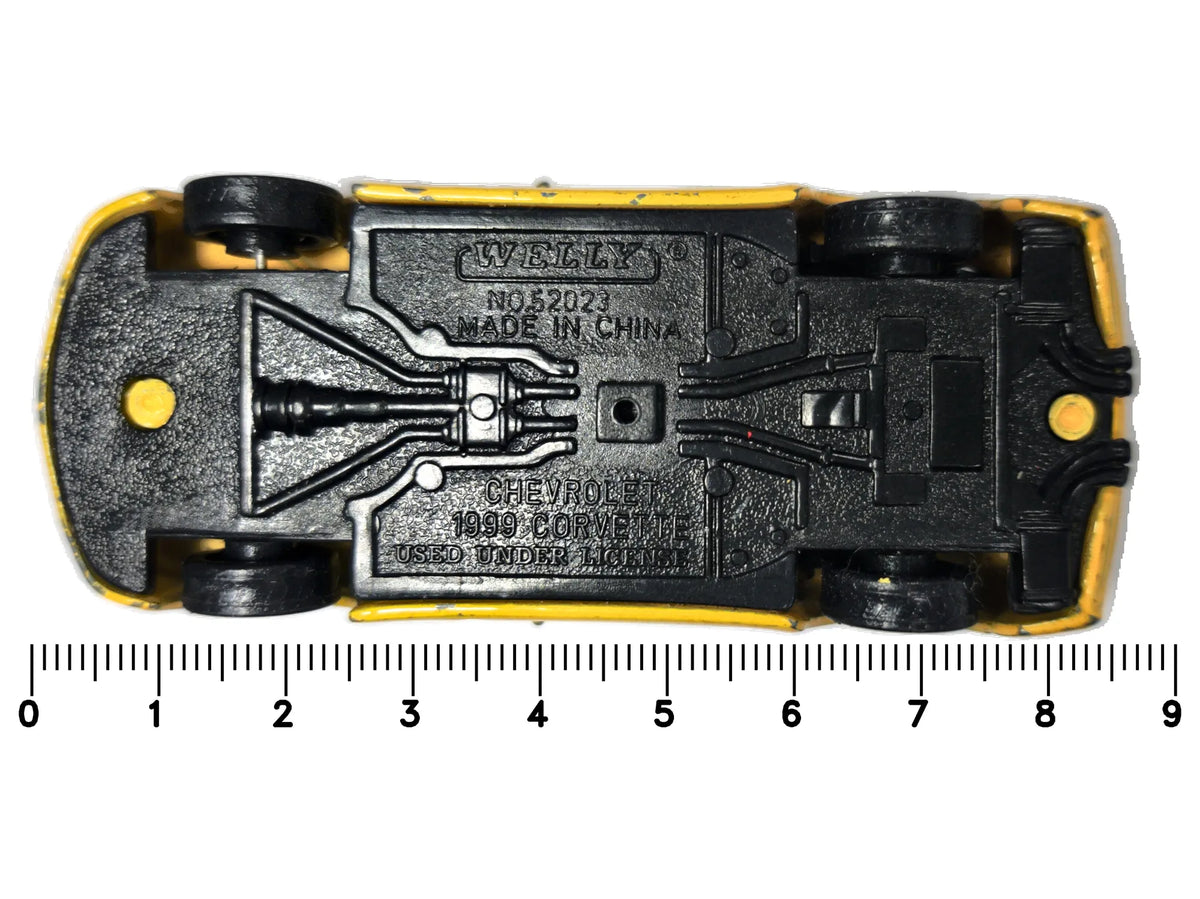 CHEVROLET 1999 CORVETTE, Welly, Die cast No.52023, Żółty, 1:64, Resoraki – zdjęcie 7