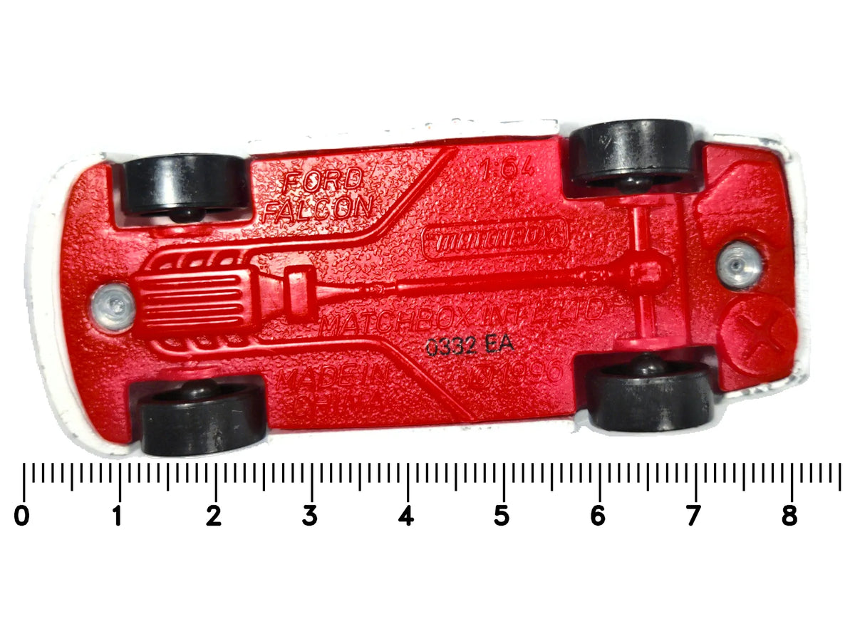Ford Falcon Matchbox 1986 1:64 Coca-Cola Luzak Biały – zdjęcie 7