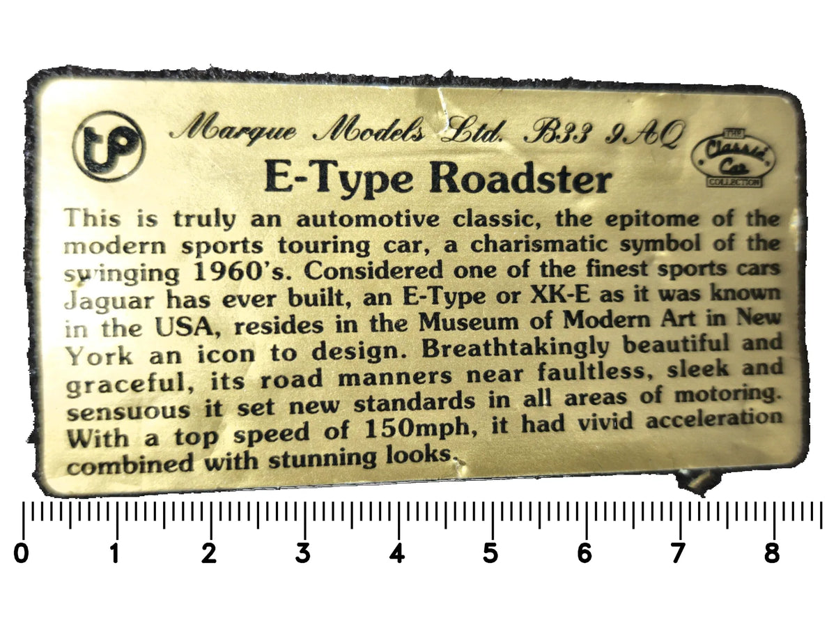 E-Type Roadster CCA Marque Models Ltd. Srebrny 1:54 Stop Cyny – zdjęcie 7