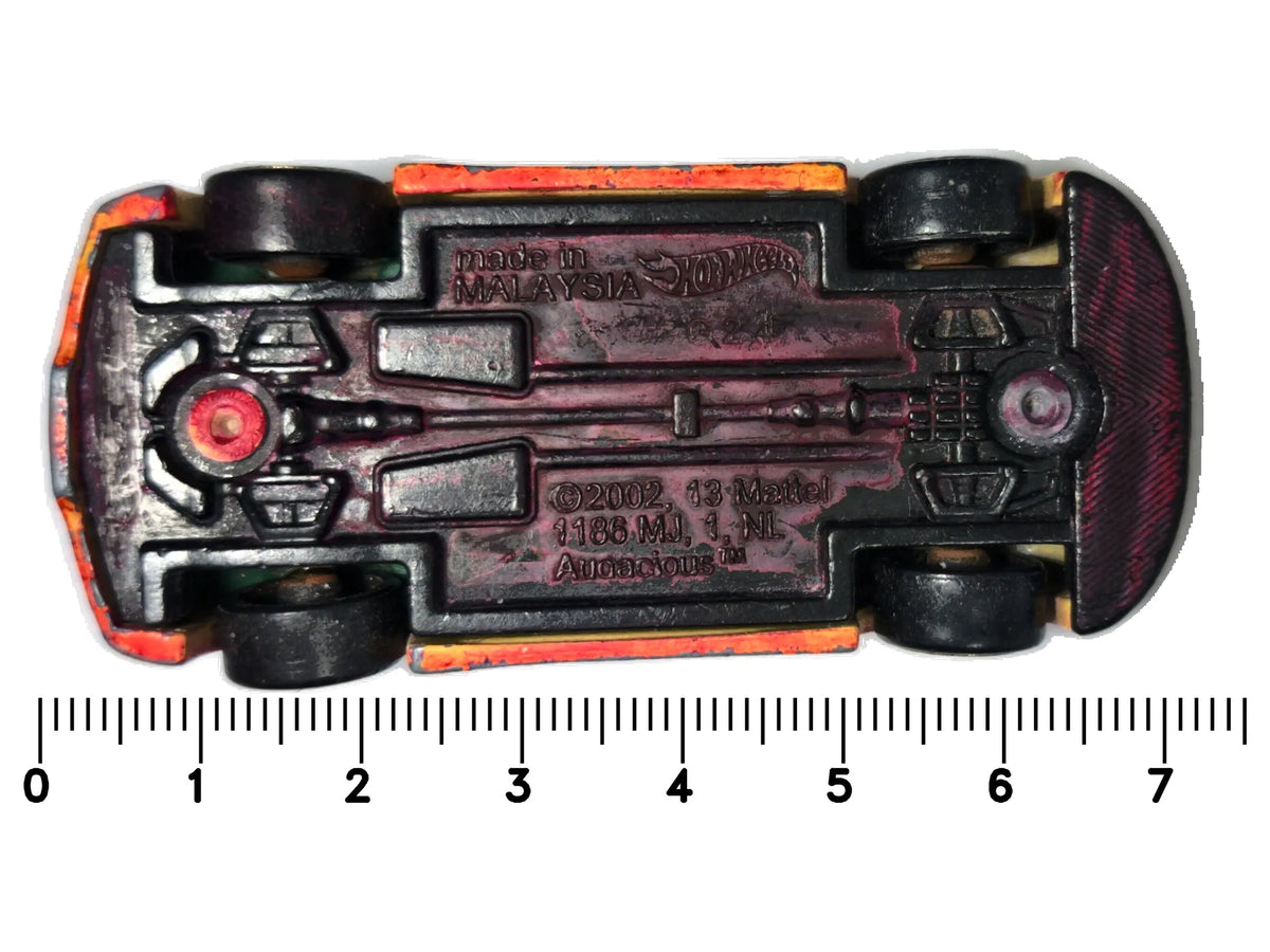 AUDACIOUS, Hot Wheels 2002, Die cast, Jaskrawy czerwony, 1:64, Resoraki – zdjęcie 7