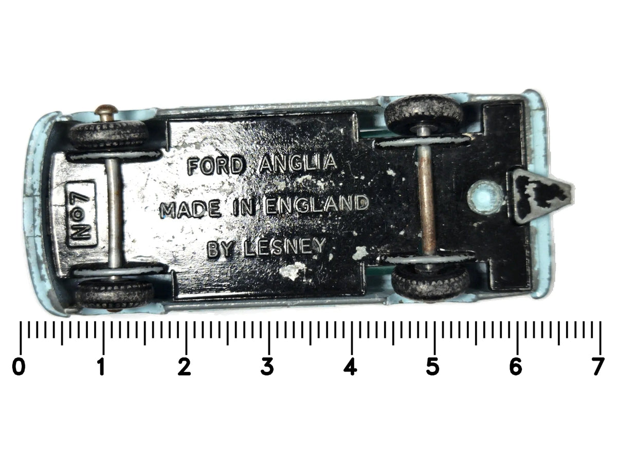 Ford Anglia Matchbox '60 Niebieski 1:54 Made in England – zdjęcie 7