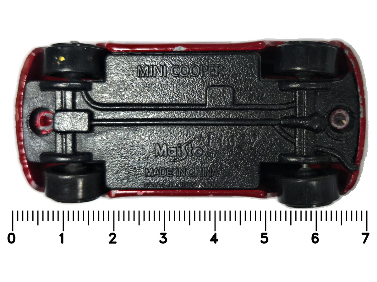 MINI COOPER, Maisto, Die cast, Biały i Bordowy, 1:64, Resoraki – zdjęcie 7