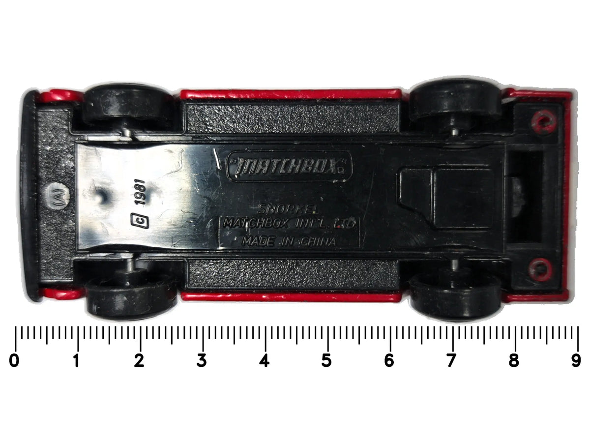 SNORKEL, STRAŻ POŻARNA, Matchbox 1981, Die cast, Czerwony, 1:64, Resoraki – zdjęcie 7