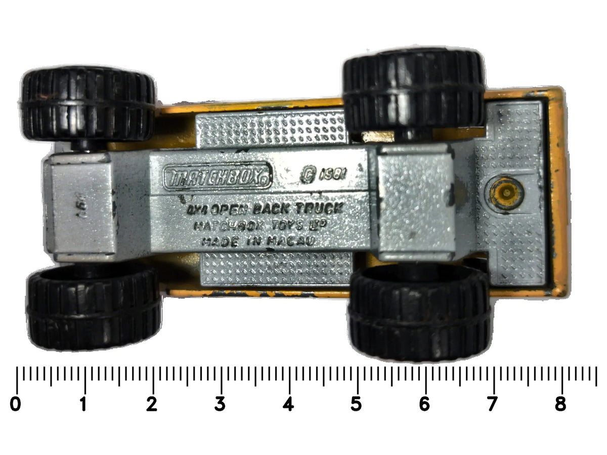 4X4 Open Back Truck Matchbox 1981 Żółty 1:64 Made in Macau – zdjęcie 7