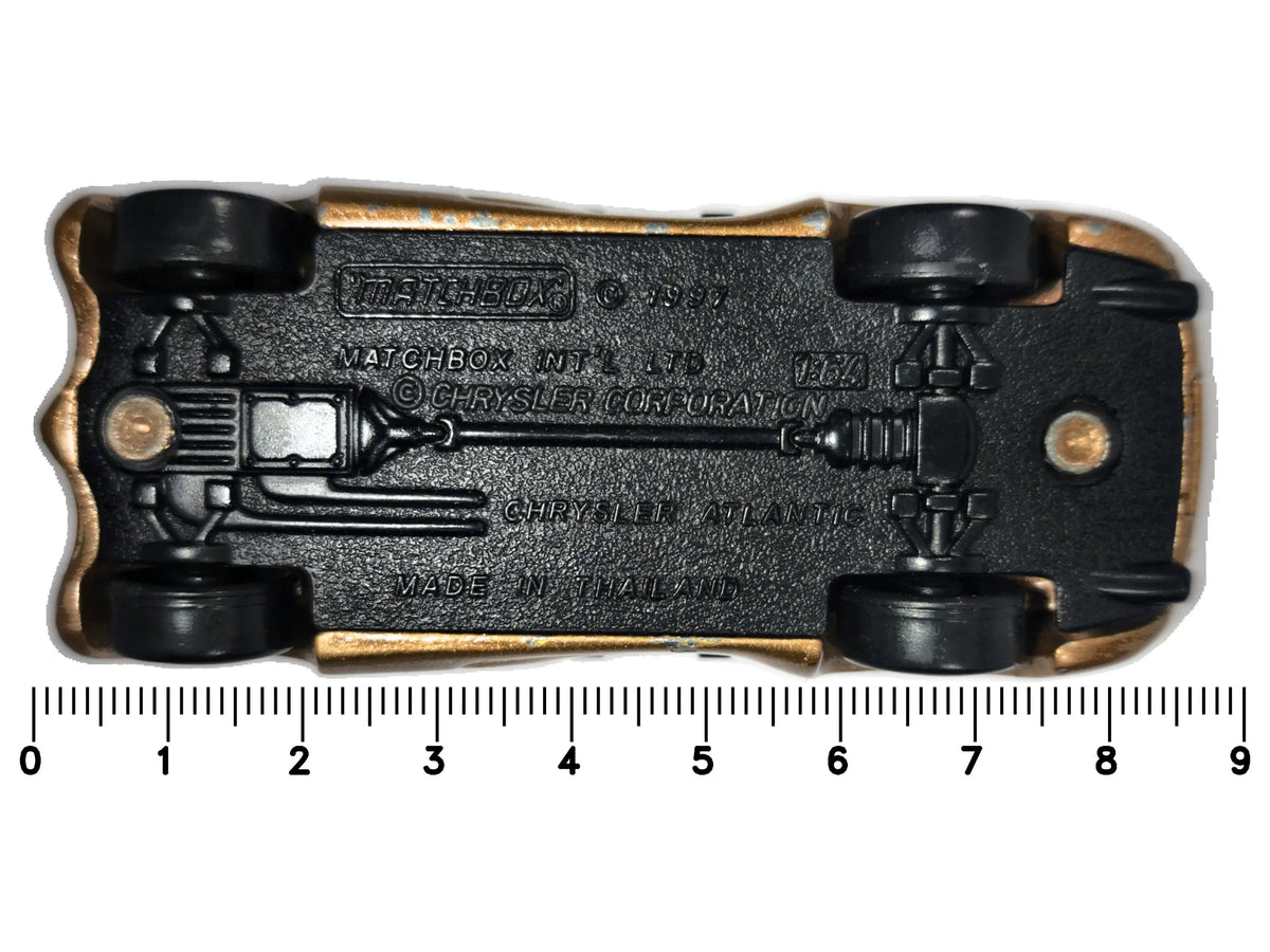 CHRYSLER ATLANTIC, Matchbox 1997, Die cast, Złoty, 1:64, Resoraki – zdjęcie 7