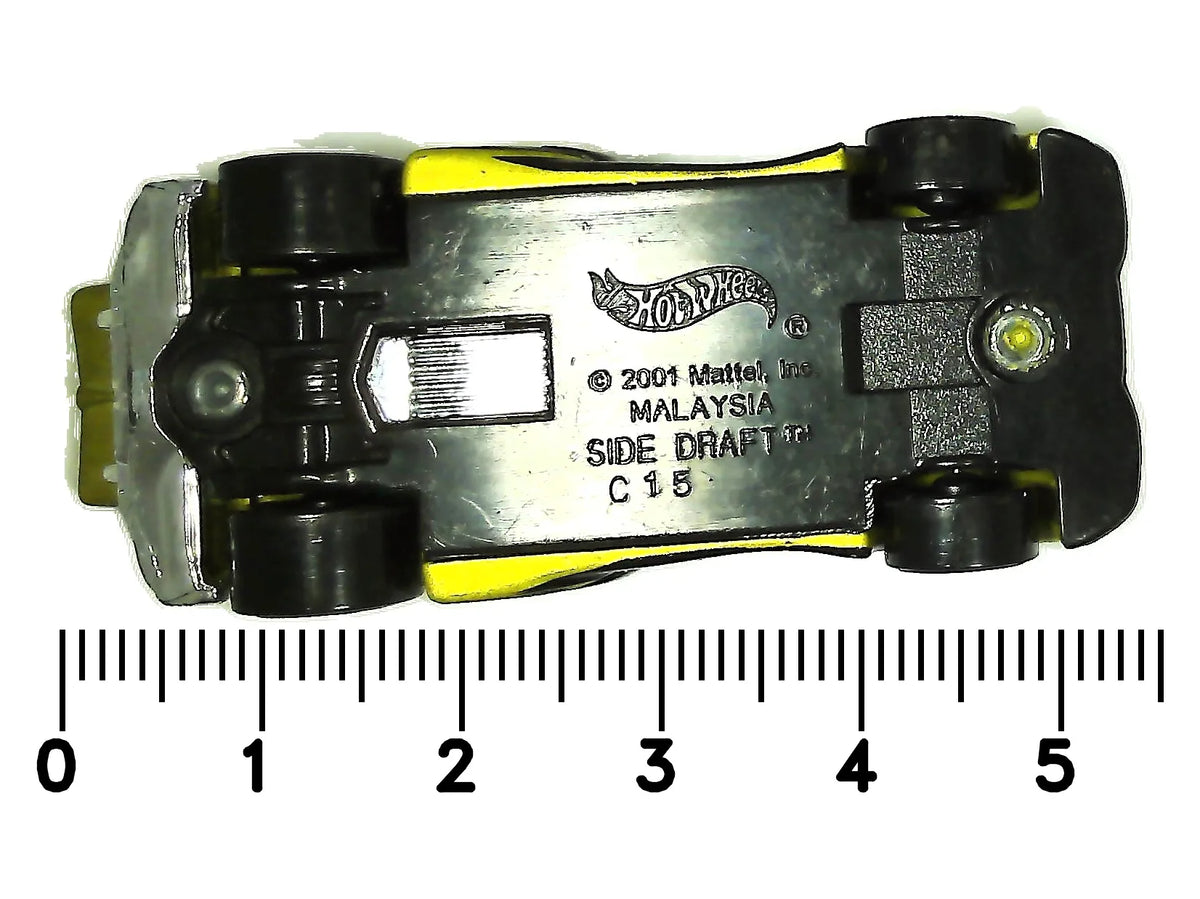 SIDE DRAFT, Hot Wheels 2001, Resoraki, Die cast, Żółty 1:64 – zdjęcie 5