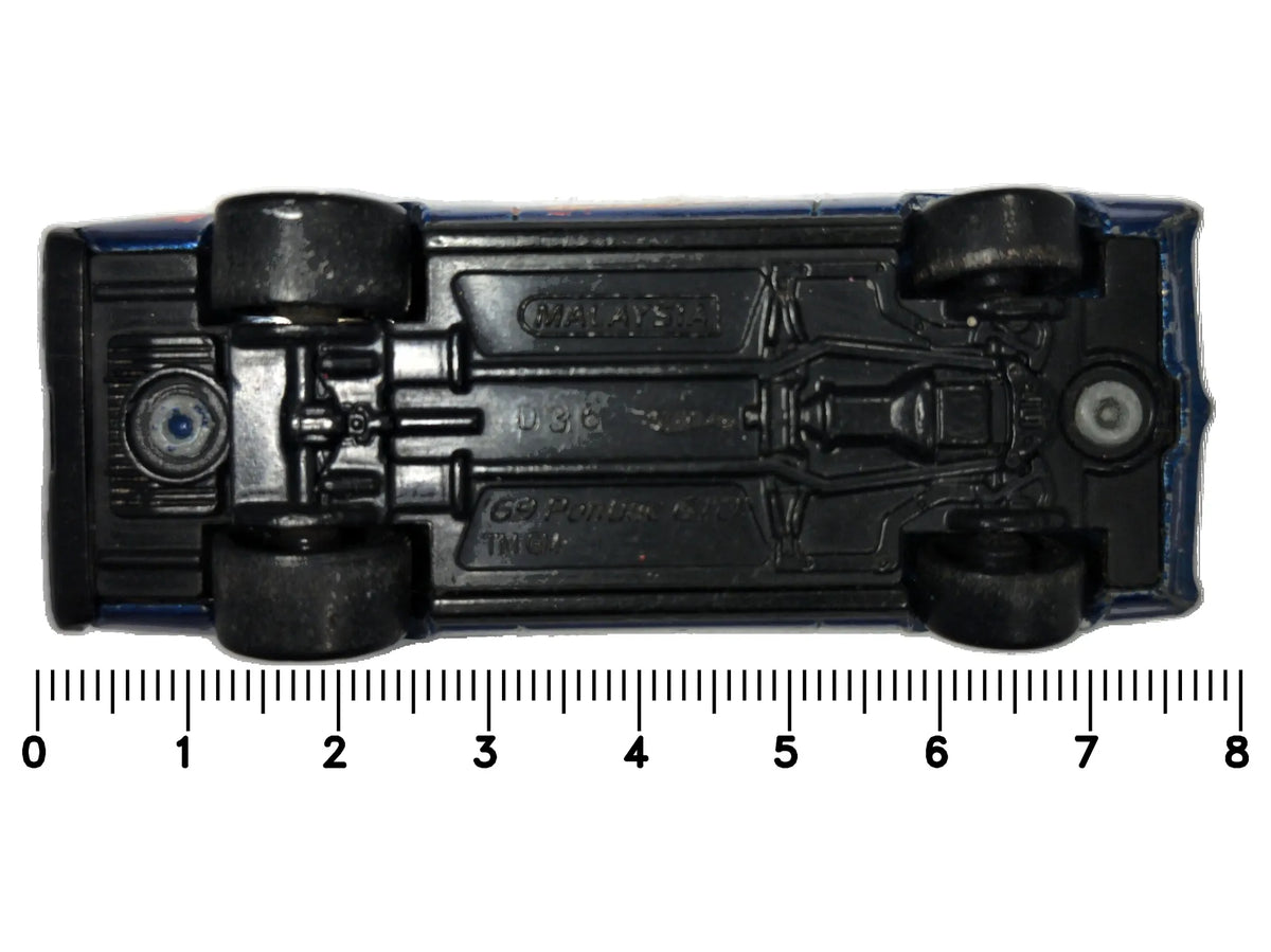 '69 Pontiac Gto Matchbox 1:60 Made in France Luzak Niebieski – zdjęcie 7