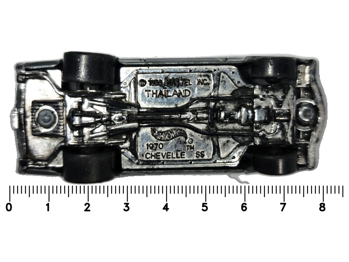 1970 Chevelle SS Hot Wheels 1998 1:64 Luzak Szary Muscle Car – zdjęcie 7