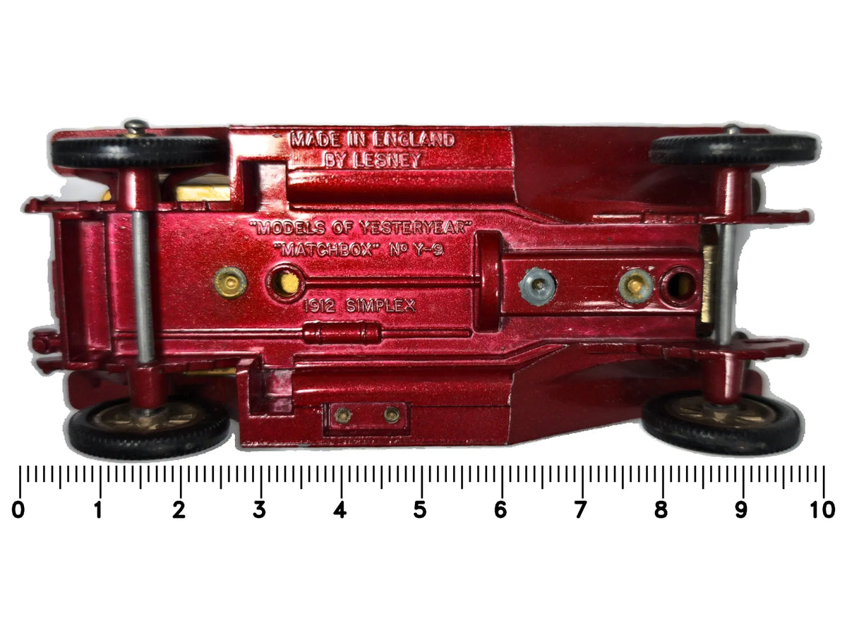 1912 Simplex Yesteryear Matchbox '70 Czerwony 1:43 Made in England – zdjęcie 7