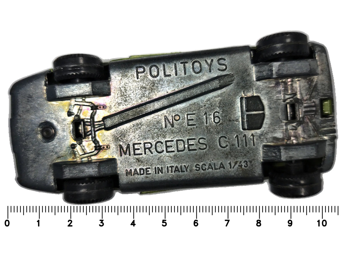 Mercedes C111 Politoys '70 Zielony 1:43 Made in Italy 2xMetal – zdjęcie 7